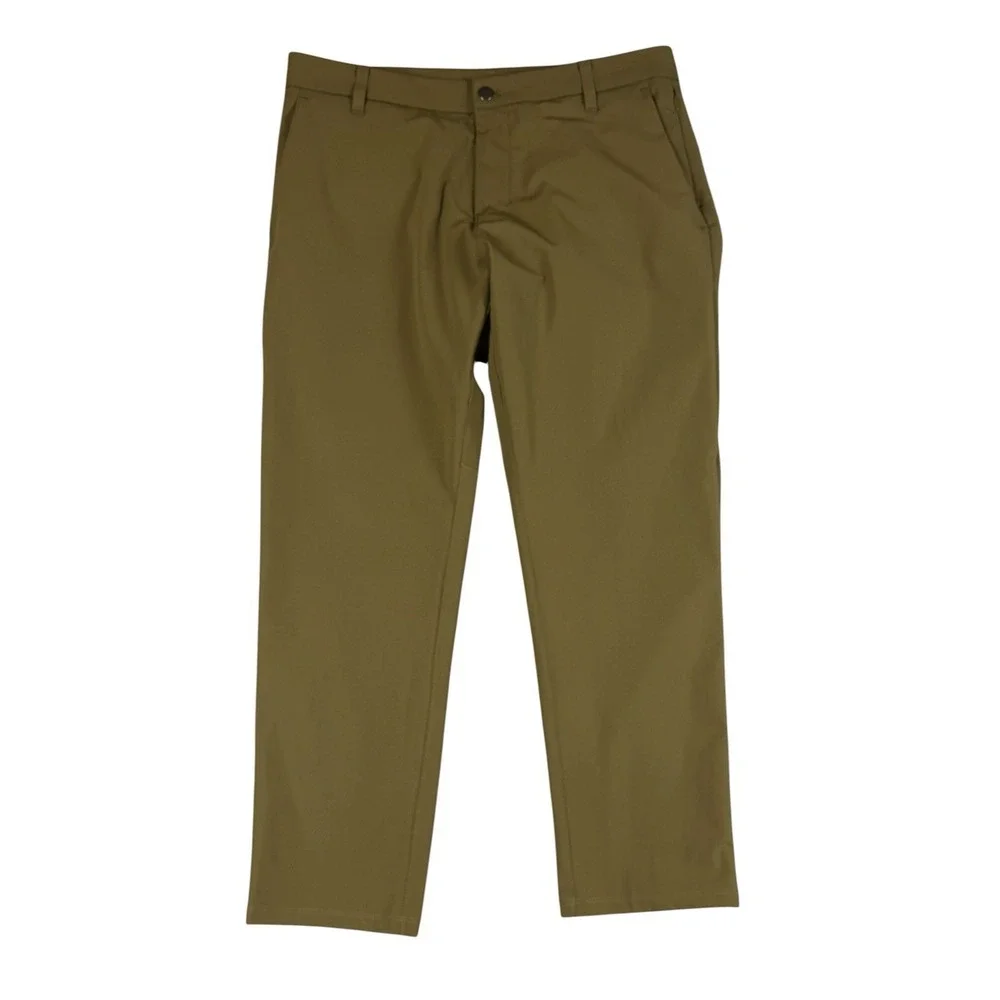 LULULEMON 34x28 Pants Mens Olive Brown ABC Stretch Tech Chino Pants LM5AEVS